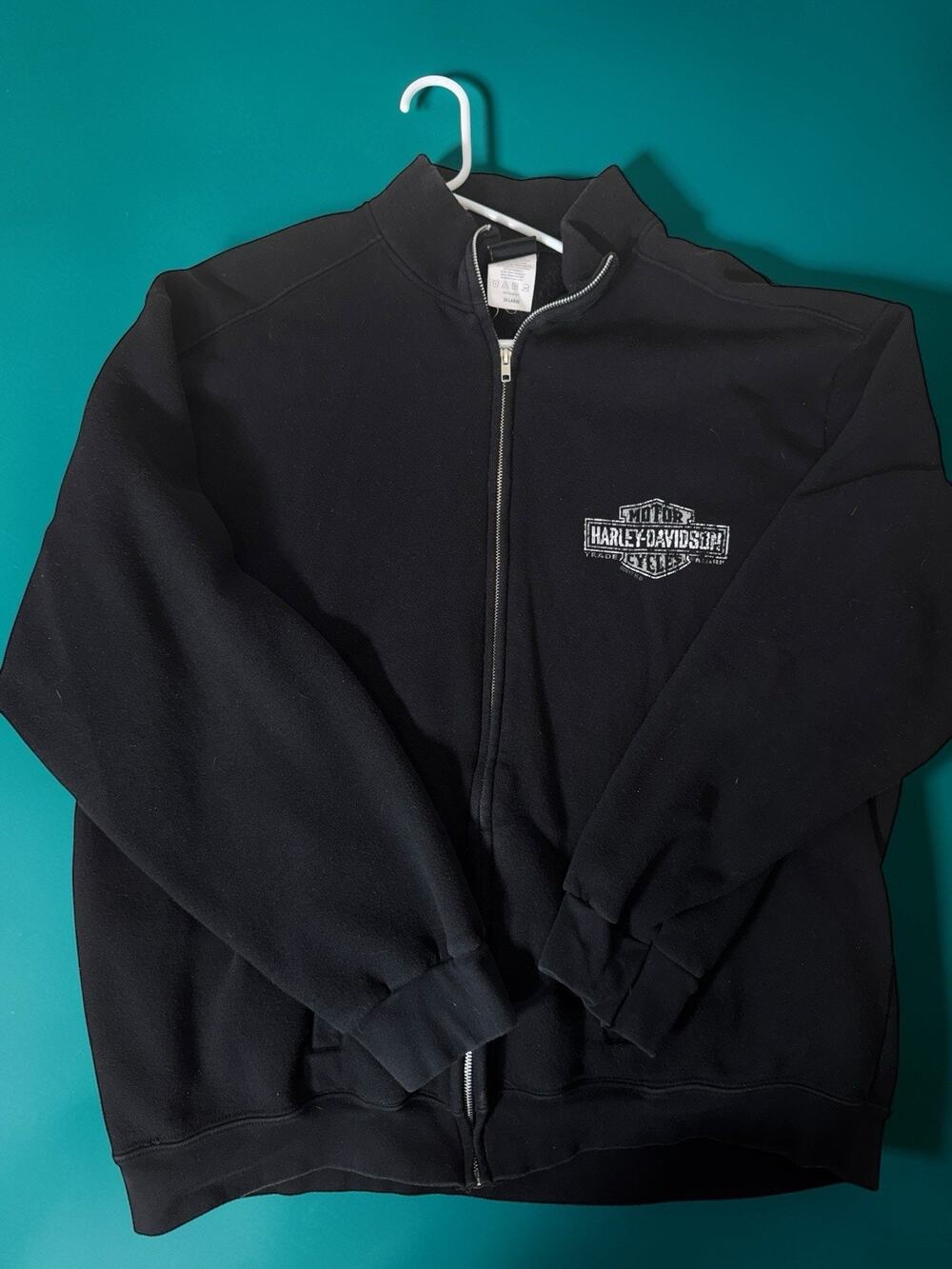 Harley Davidson Hoodie Men's XXL Black Full Zip Grizzly Missoula Montana No Hood